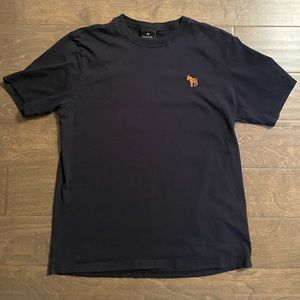 S Paul Smith Orange Zebra Logo Black T-Shirt, L